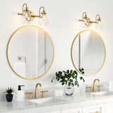 Nalia Modern Brass Gold Bathroom Vanity Light Linear Glass Wall Sconces for Powder Room