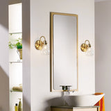 Nalia Modern Brass Gold Bathroom Vanity Light Linear Glass Wall Sconces for Powder Room