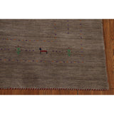 Modern Brown Tribal Gabbeh Indian Rug Handmade Wool Carpet - 5'1" x 7'11"