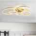Modern Brushed Gold 5 Metal Rings LED Ceiling Light Fixture