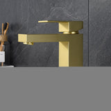Modern Brushed Gold Single-handle Bathroom Sink Faucet