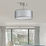 Modern Brushed Nickel 3-Light Semi Flush Mount Ceiling Lighting Fixture
