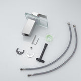 Modern Brushed Nickel Bathroom Basin Faucet with LED Light