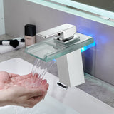 Modern Chrome Bathroom Basin Faucet with LED Light