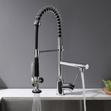 Modern Brushed Nickel High Arc Pull-down Kitchen Sink Faucet with Sprayer