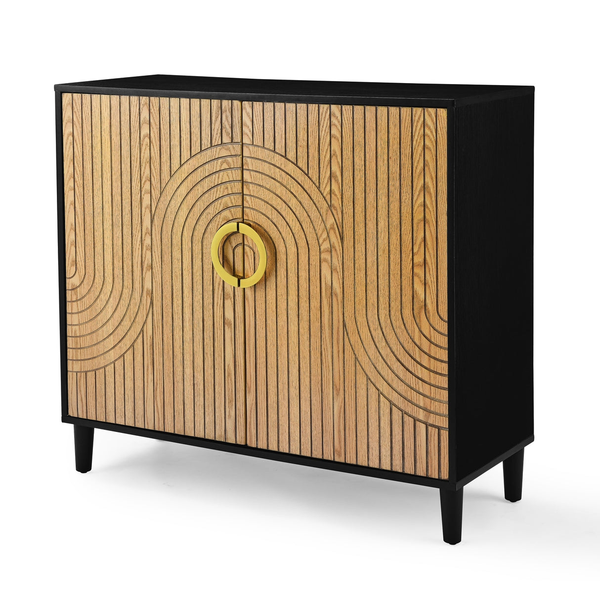 Modern Cabinets with Unique Design Doors with 4 Shelves