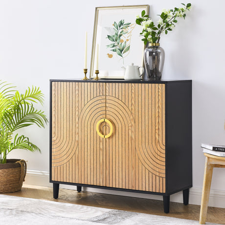 Modern Cabinets with Unique Design Doors with 4 Shelves
