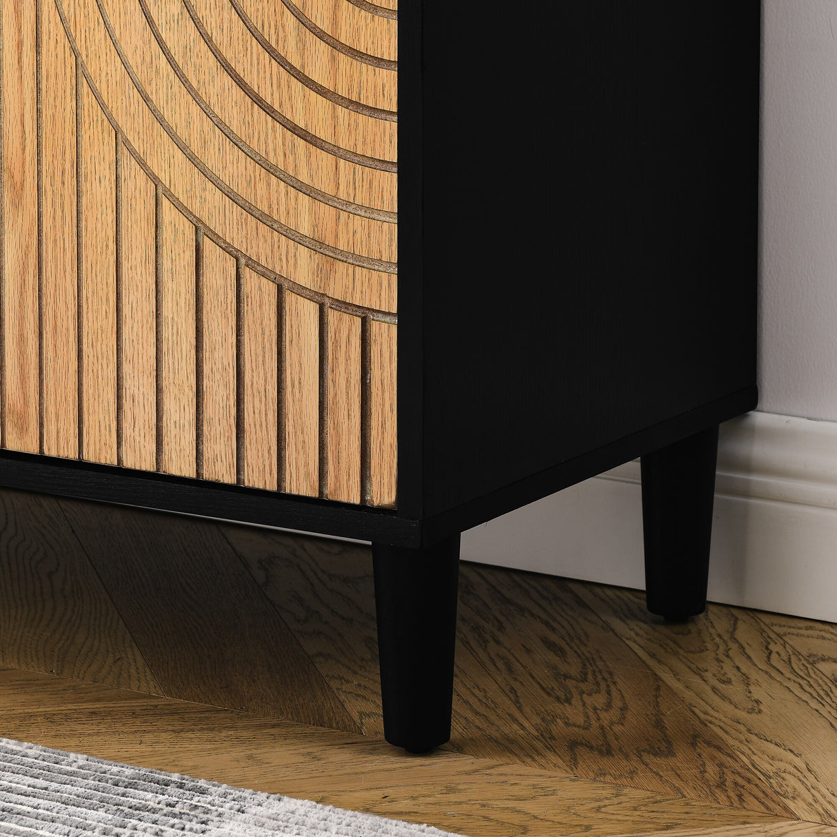Modern Cabinets with Unique Design Doors with 4 Shelves