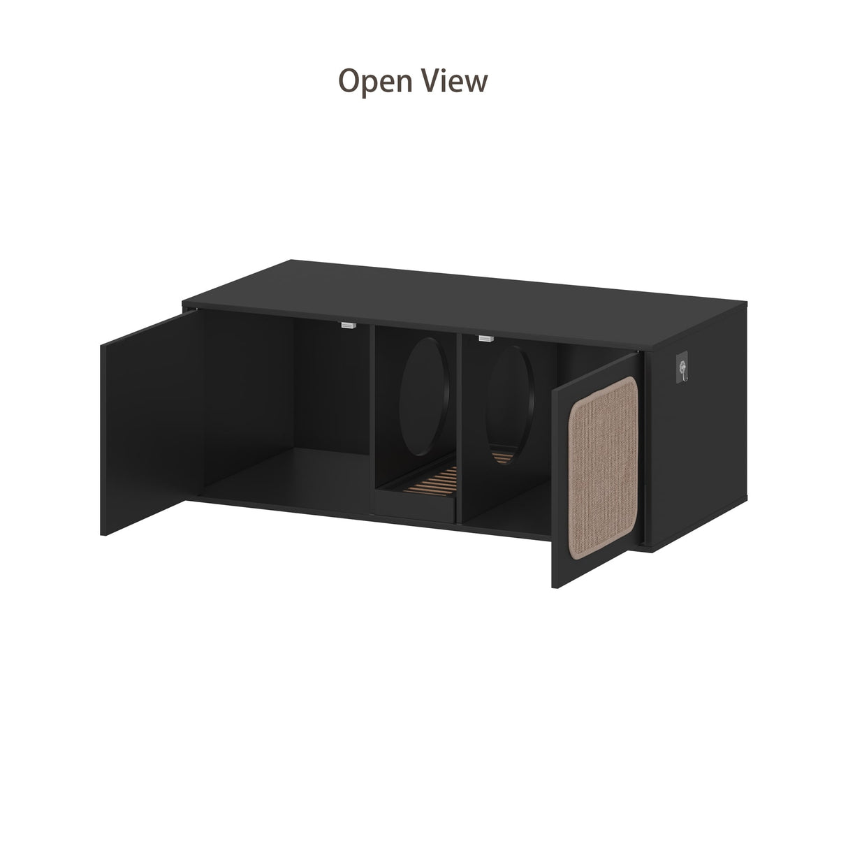 Modern Cat Litter Cat Enclosure,Washroom,Cabinet with two Large Rooms.