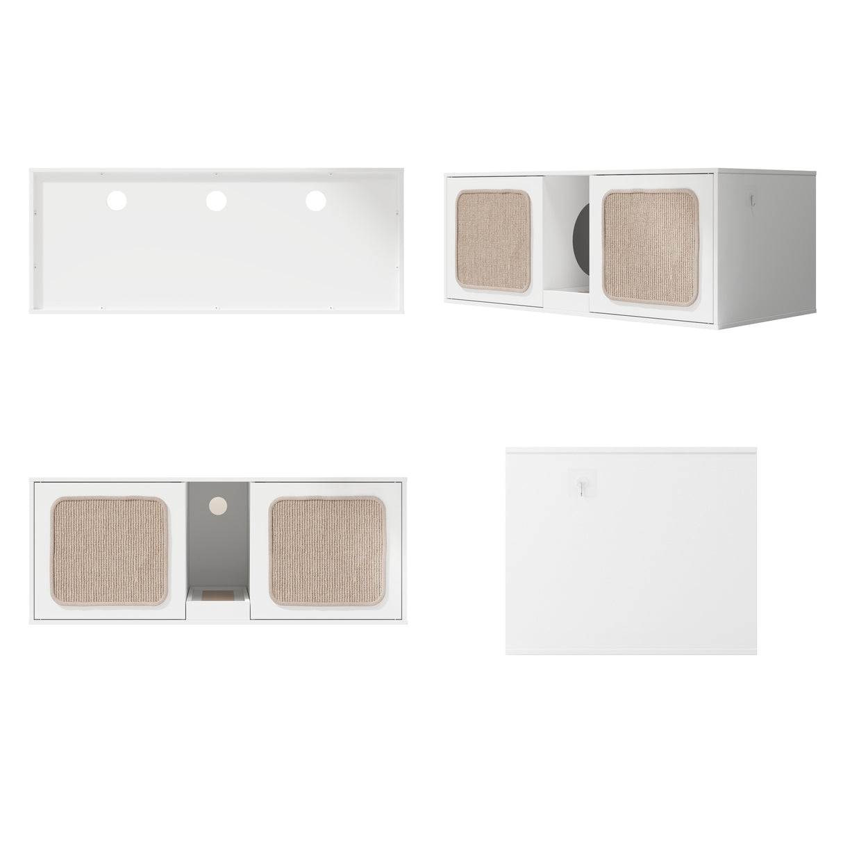 Modern Cat Litter Cat Enclosure,Washroom,Cabinet with two Large Rooms.