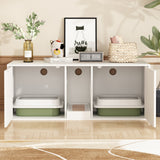 Modern Cat Litter Cat Enclosure,Washroom,Cabinet with two Large Rooms.