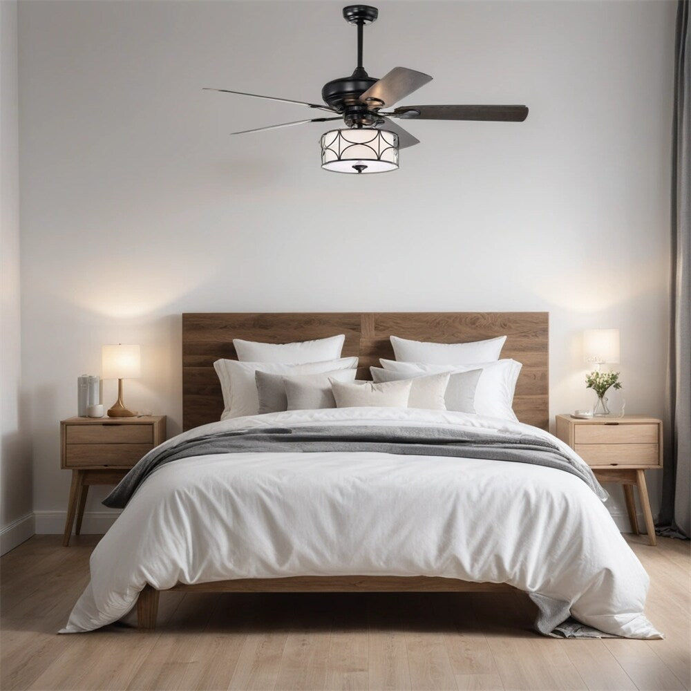 Modern Ceiling Fan Light with Reversible Blades and Remote