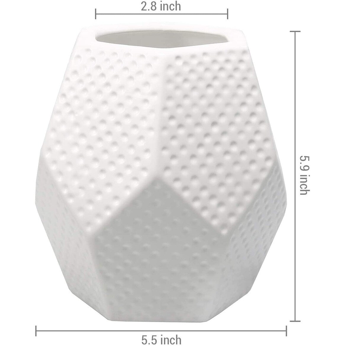 Modern Ceramic Dimpled Diamond Tabletop Flower Vase
