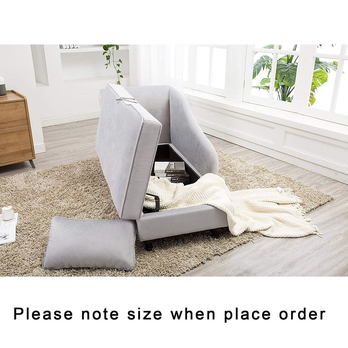 Modern Chaise Lounge Indoor with Storage Fabric Chaise Lounge Couch