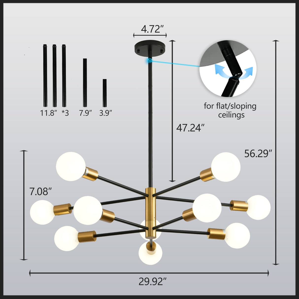Modern Chandelier Sputnik Chandelier Ceiling Light