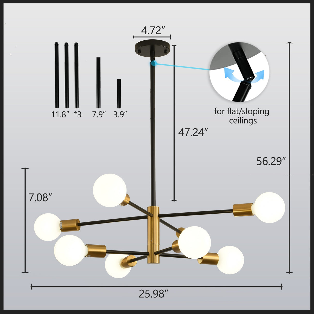 Modern Chandelier Sputnik Chandelier Ceiling Light