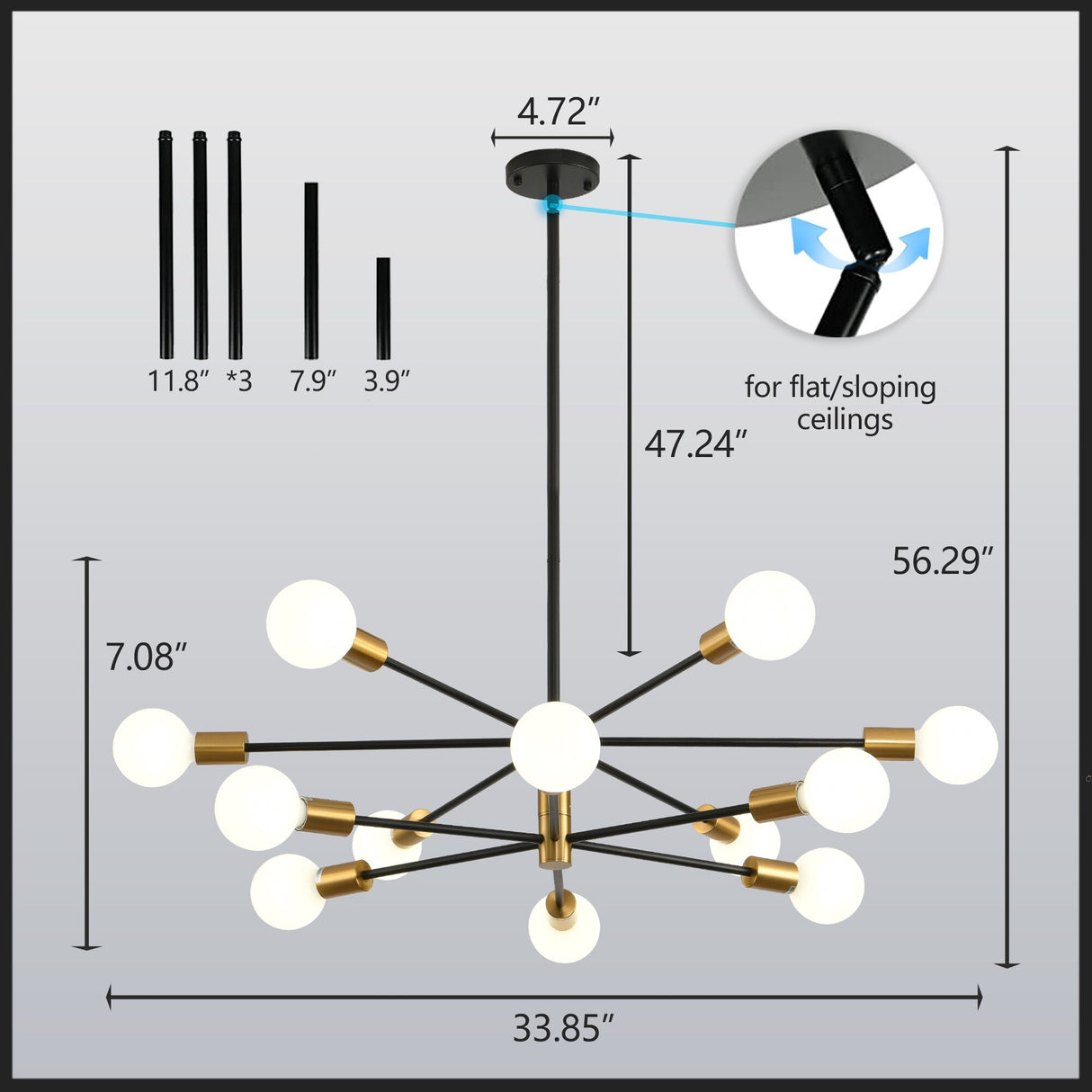 Modern Chandelier Sputnik Chandelier Ceiling Light