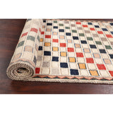 Modern Checkered Gabbeh Zollanvari Persian Area Rug Wool Handmade - 2'10" x 6'4"