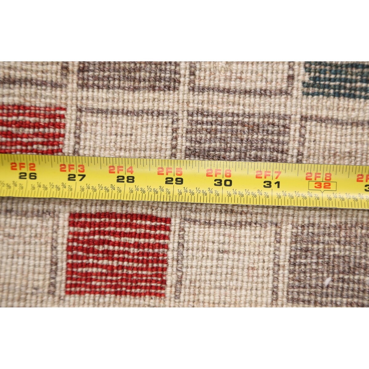 Modern Checkered Gabbeh Zollanvari Persian Area Rug Wool Handmade - 2'10" x 6'4"