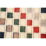 Modern Checkered Gabbeh Zollanvari Persian Area Rug Wool Handmade - 2'10" x 6'4"