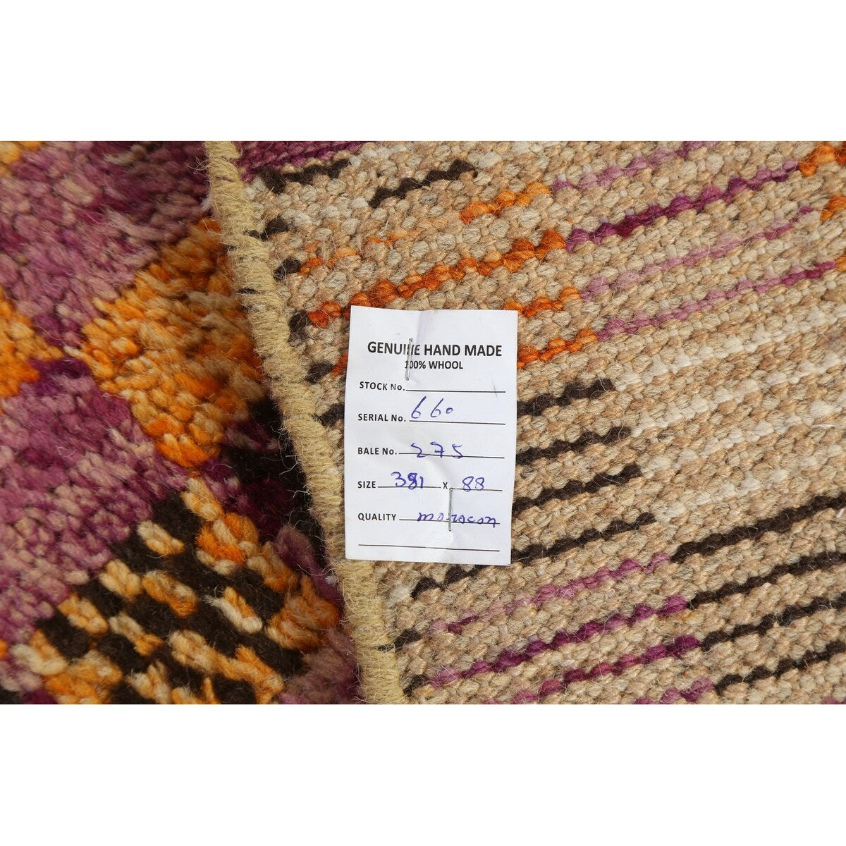 Modern Checkered Moroccan Oriental Runner Rug Hand-knotted Wool Carpet - 2'11" x 12'10"