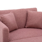 Modern Chic Style Tufted Teddy Chaise Lounge Chair with Tufted Cushions, Polished Legs, and Low-Slung Seat, Ottoman Include