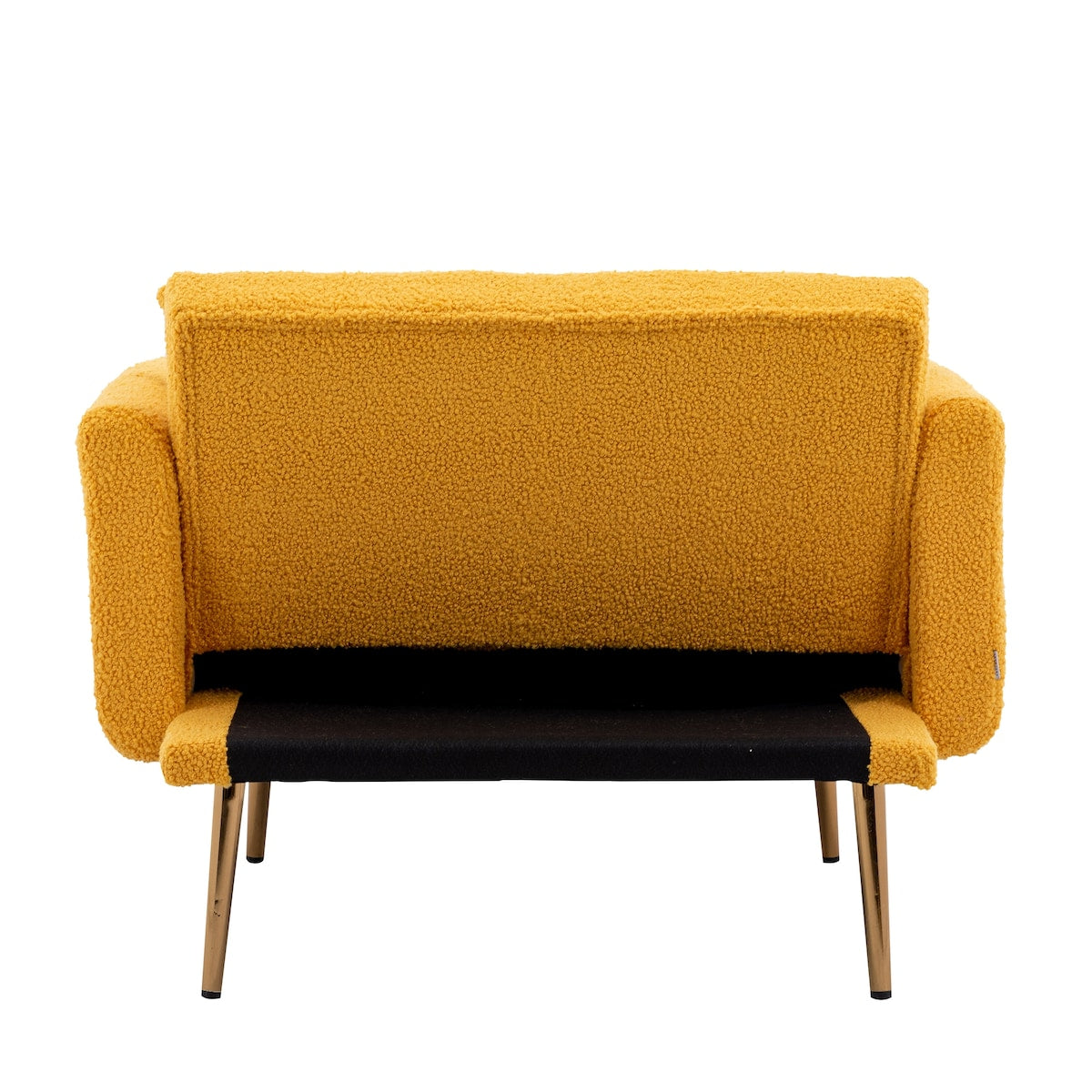 Modern Chic Style Tufted Teddy Chaise Lounge Chair with Tufted Cushions, Polished Legs, and Low-Slung Seat, Ottoman Include