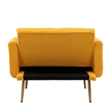 Modern Chic Style Tufted Teddy Chaise Lounge Chair with Tufted Cushions, Polished Legs, and Low-Slung Seat, Ottoman Include