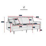 Modern Chic Velvet Loveseat Sofa Thicken Upholstered Sofa Living Room Accent Sofa with Metal Leg & 2 Pillows