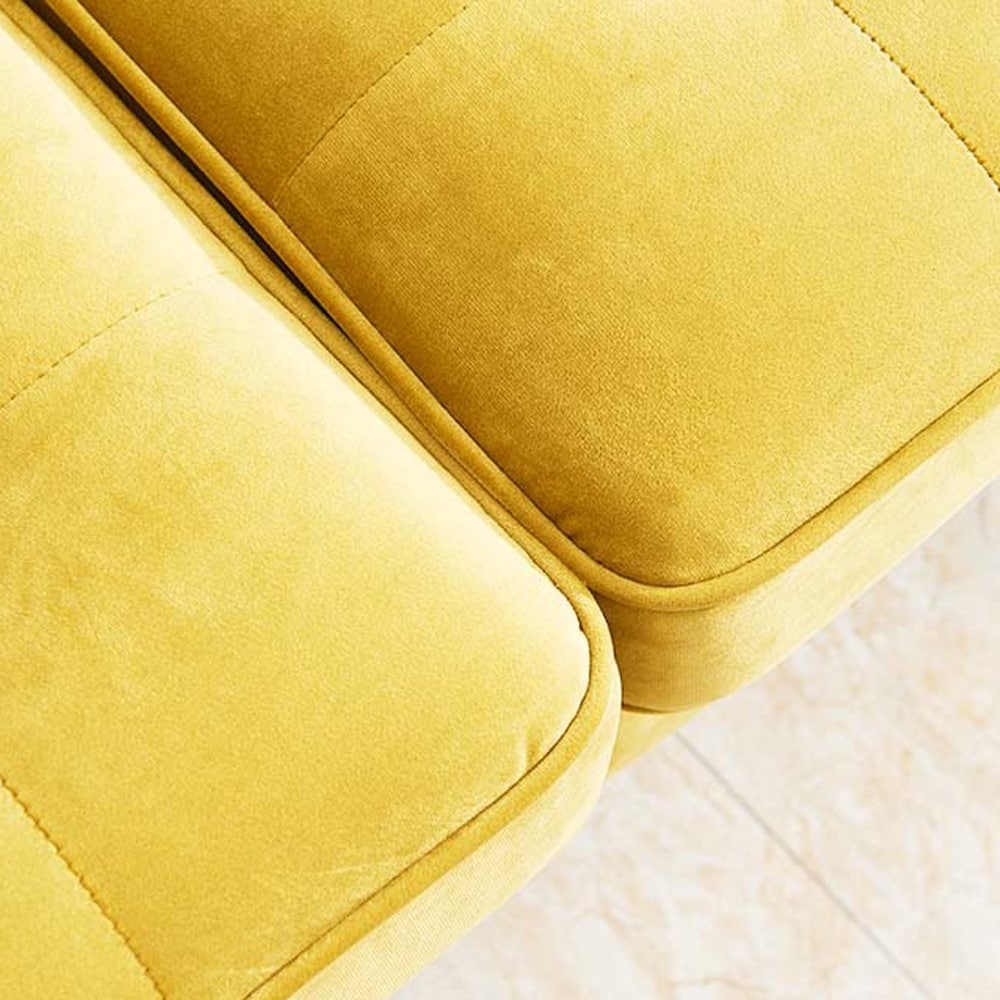 Modern Chic Velvet Loveseat Sofa Thicken Upholstered Sofa Living Room Accent Sofa with Metal Leg & 2 Pillows