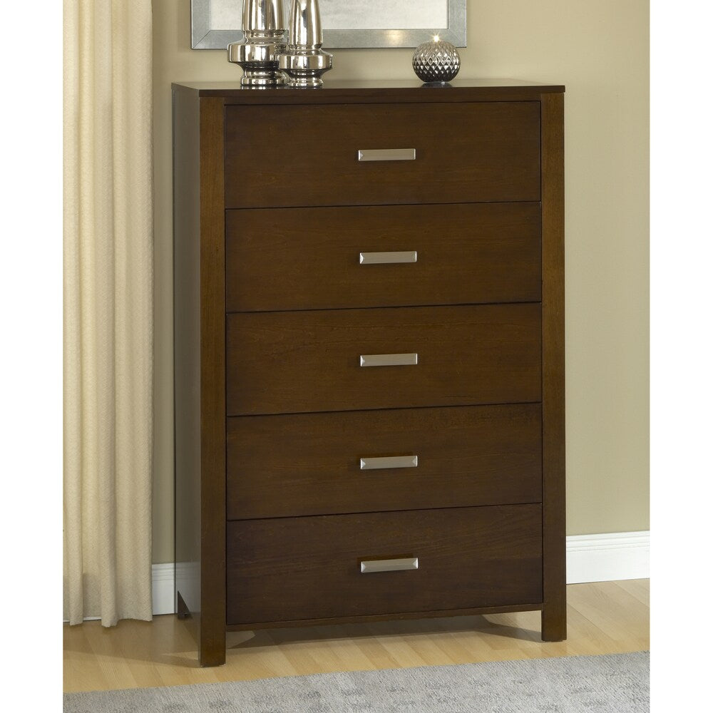 Modern Chocolate Brown 5-drawer Chest