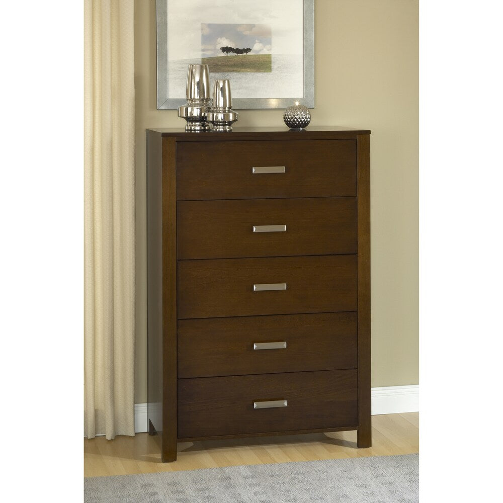 Modern Chocolate Brown 5-drawer Chest