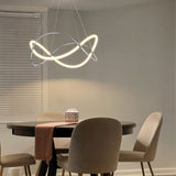 Modern Chrome Linear Geometric Dimmable Integrated LED Chandelier for Living/Dining Room - 25.9 in. W