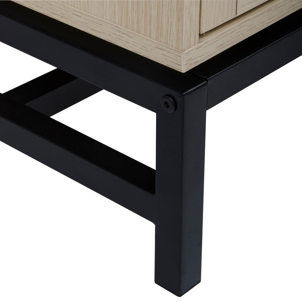 Modern Coffee Table, Bohemian Wood Cocktail Table with 2 Woven Rattan Drawers, Minimalist Tea Table, Warm Sofa Table