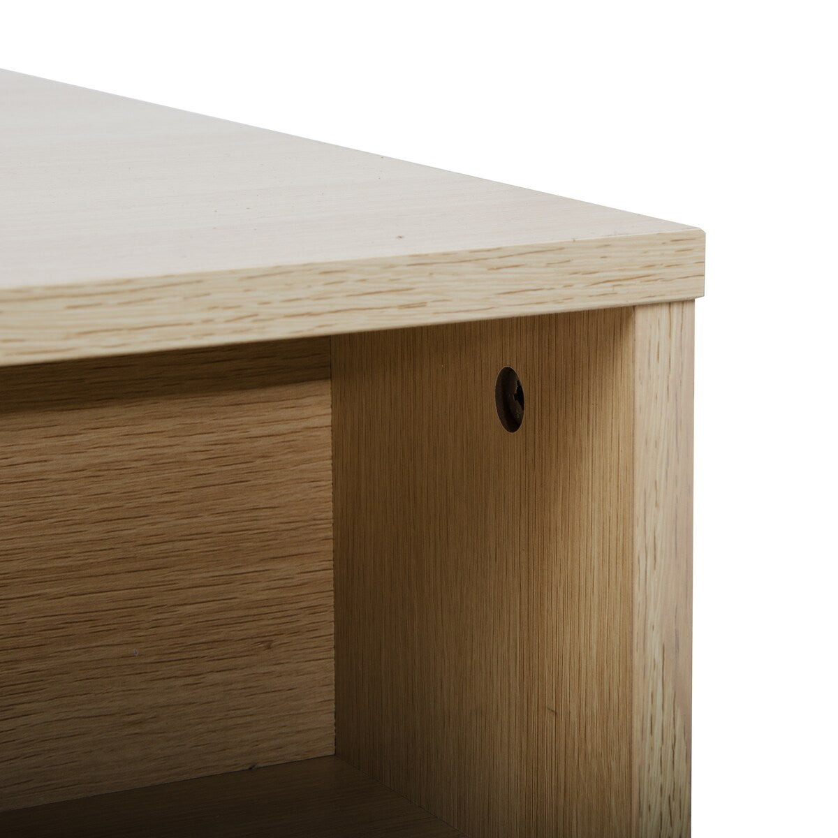 Modern Coffee Table, Bohemian Wood Cocktail Table with 2 Woven Rattan Drawers, Minimalist Tea Table, Warm Sofa Table