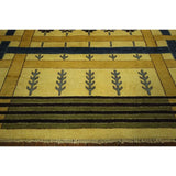 Modern Collection Oriental Gabbeh Multi-colored Hand-knotted Wool Rug (6' x 9')