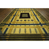 Modern Collection Oriental Gabbeh Multi-colored Hand-knotted Wool Rug (6' x 9')