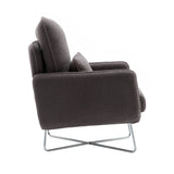 Modern Comfy Leisure Accent Chair, Teddy Short Plush Particle Velvet Armchair with Lumbar Pillow for Living Room