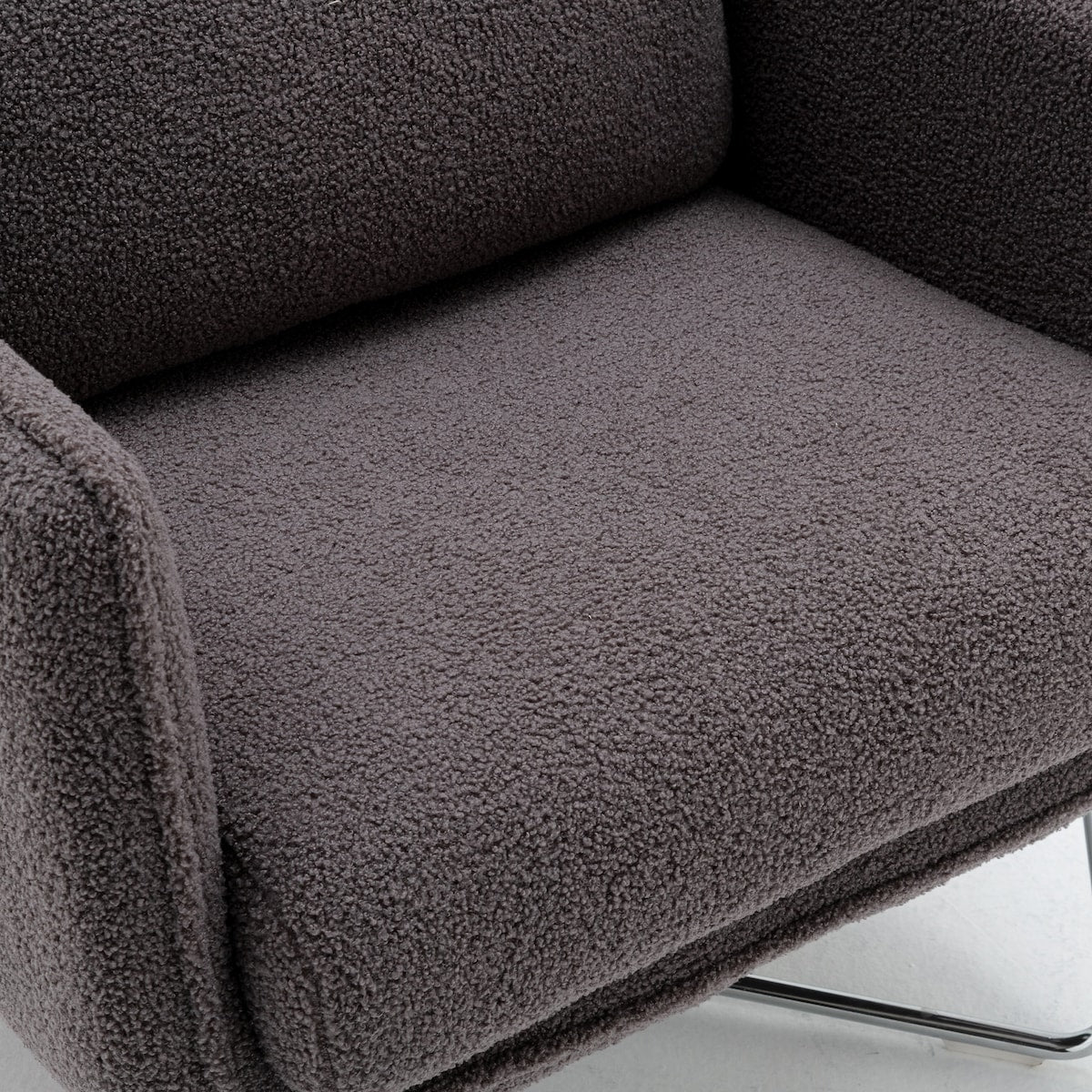 Modern Comfy Leisure Accent Chair, Teddy Short Plush Particle Velvet Armchair with Lumbar Pillow for Living Room