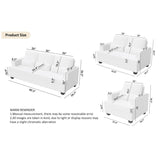 Modern Comfy Upholstered 3-Piece Sofa Set, Sofas & Couches with Spacious Armrest and Thickend Cushion & Waist Pillow