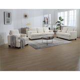 Modern Comfy Upholstered 3-Piece Sofa Set, Sofas & Couches with Spacious Armrest and Thickend Cushion & Waist Pillow