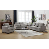 Modern Comfy Upholstered 3-Piece Sofa Set, Sofas & Couches with Spacious Armrest and Thickend Cushion & Waist Pillow
