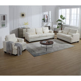 Modern Comfy Upholstered 3-Piece Sofa Set, Sofas & Couches with Spacious Armrest and Thickend Cushion & Waist Pillow