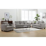 Modern Comfy Upholstered 3-Piece Sofa Set, Sofas & Couches with Spacious Armrest and Thickend Cushion & Waist Pillow