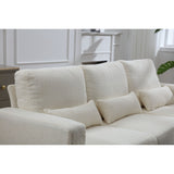 Modern Comfy Upholstered 3-Piece Sofa Set, Sofas & Couches with Spacious Armrest and Thickend Cushion & Waist Pillow