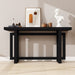 Modern Console Table Sofa Table with Industrial-Inspired Concrete Top, 59'' Long Accent Entryway Table