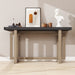 Modern Console Table Sofa Table with Industrial-Inspired Concrete Top, 59'' Long Accent Entryway Table