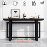 Modern Console Table Sofa Table with Industrial-Inspired Concrete Top, 59'' Long Accent Entryway Table