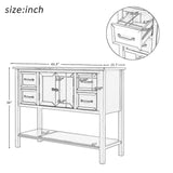 Modern Console Table with 4 Drawers, 1 Cabinet and 1 Shelf