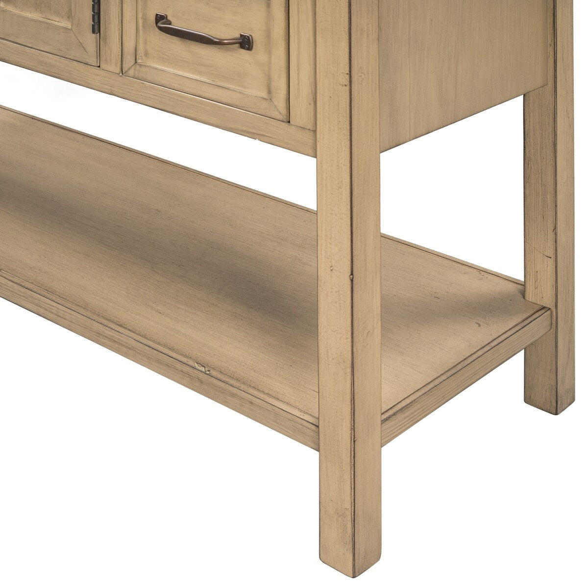 Modern Console Table with 4 Drawers, 1 Cabinet and 1 Shelf